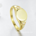 18K Gold Wedding engagement silver rings